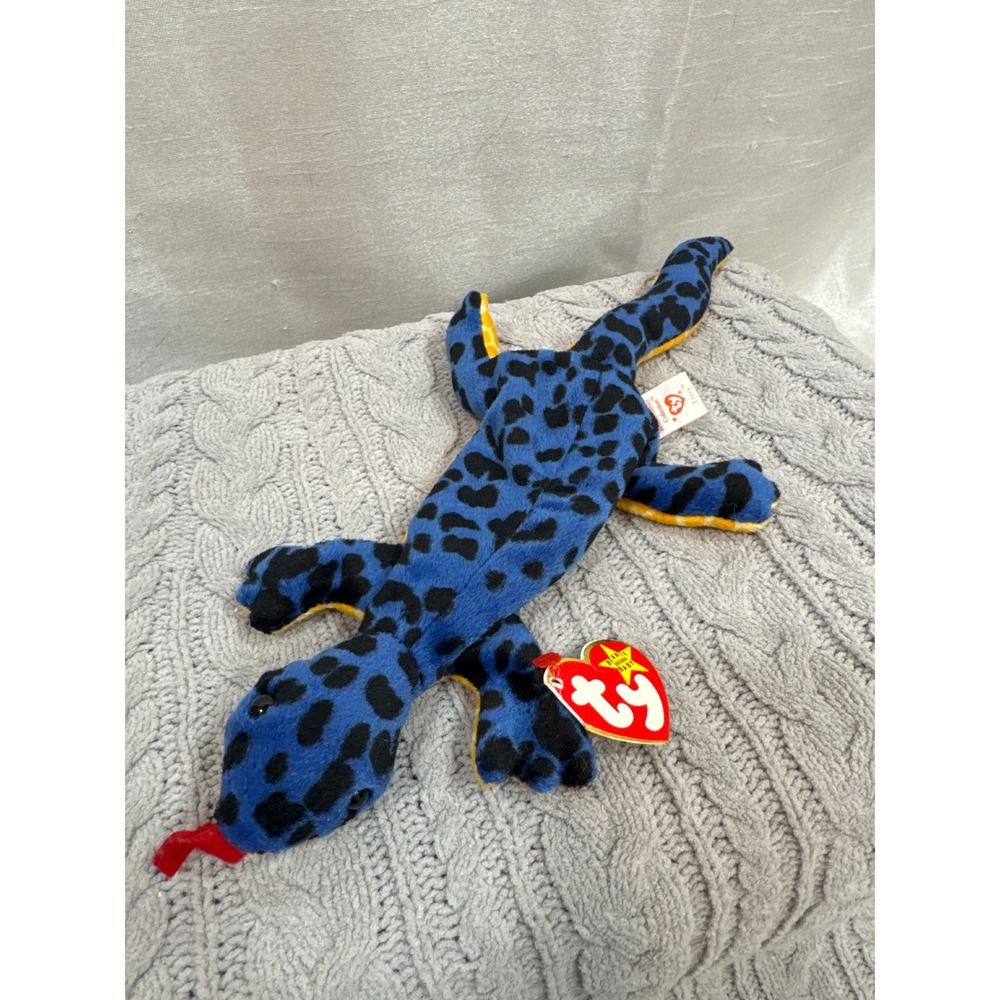 Ty Beanie Babies Lizzy the Lizard Blue Spotted 1995 Vintage Plush Toy 4033 NWT